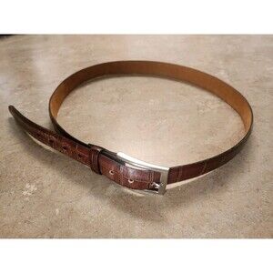 Tulliani Men's Brown Italian Calfskin Leather 1.25" Wide Band  Size 42